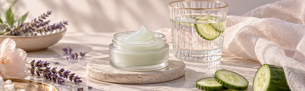 Lightweight summer hydration with gel cream, cucumber, and water