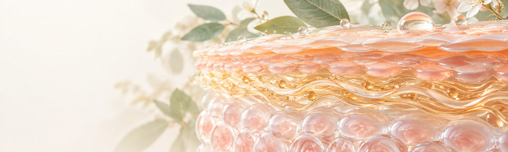 Abstract layered skin moisture barrier with interlocking lipids