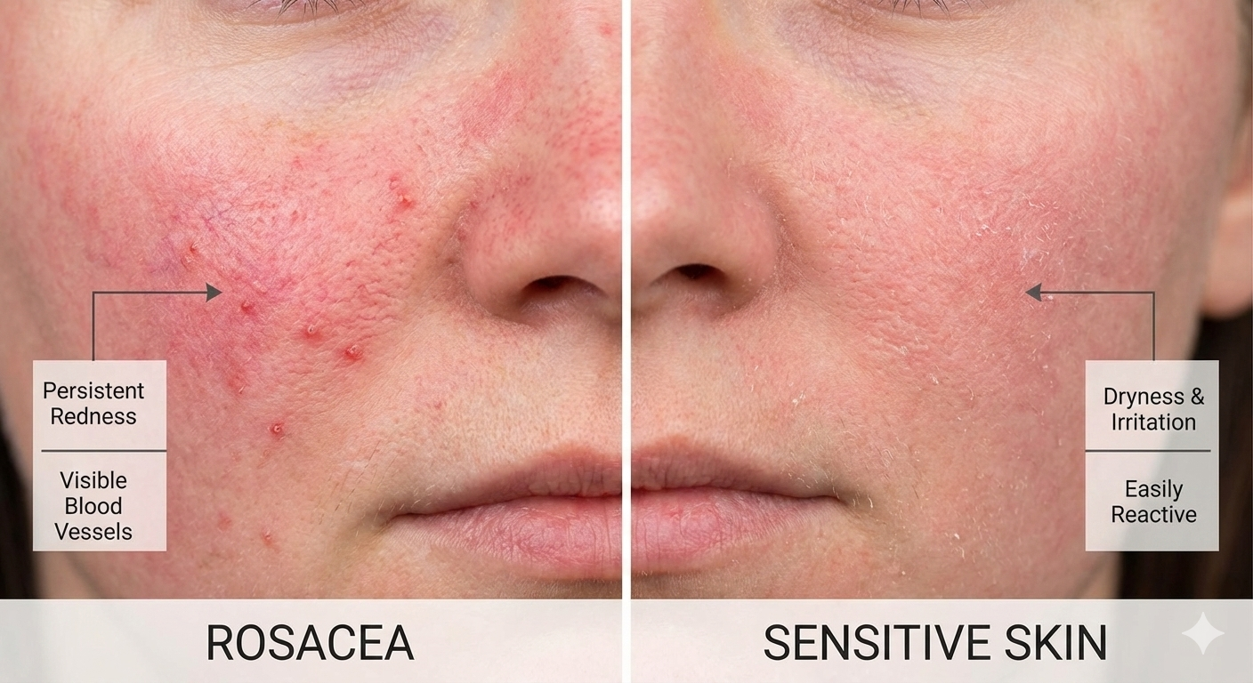 Rosacea vs Sensitive Skin vs Damaged Skin Barrier: How to Tell the Difference