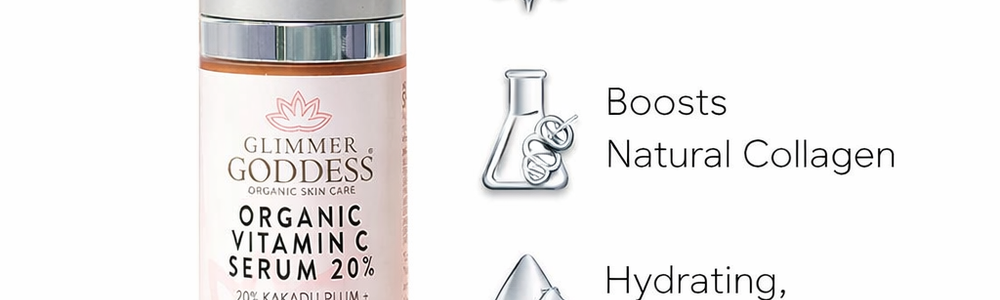 Glimmer Goddess Vitamin C Serum 20% featured in a guide to application timing, layering and realistic results.
