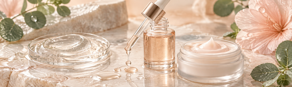 Hydrating serum and moisturizer textures for a glass-skin routine