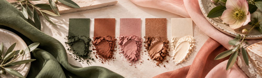 Coordinated color swatches that complement olive undertones