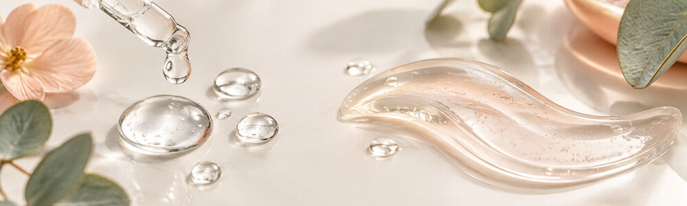 Hyaluronic acid and glycerin textures shown as water and gel