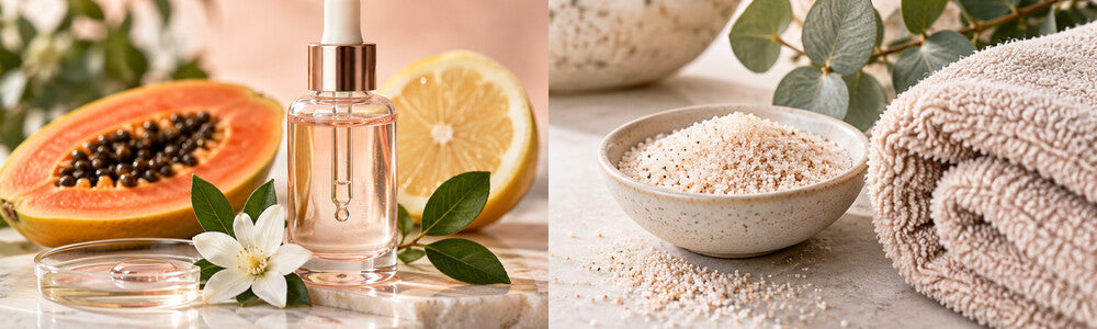 Chemical and physical exfoliation methods arranged for mature skin