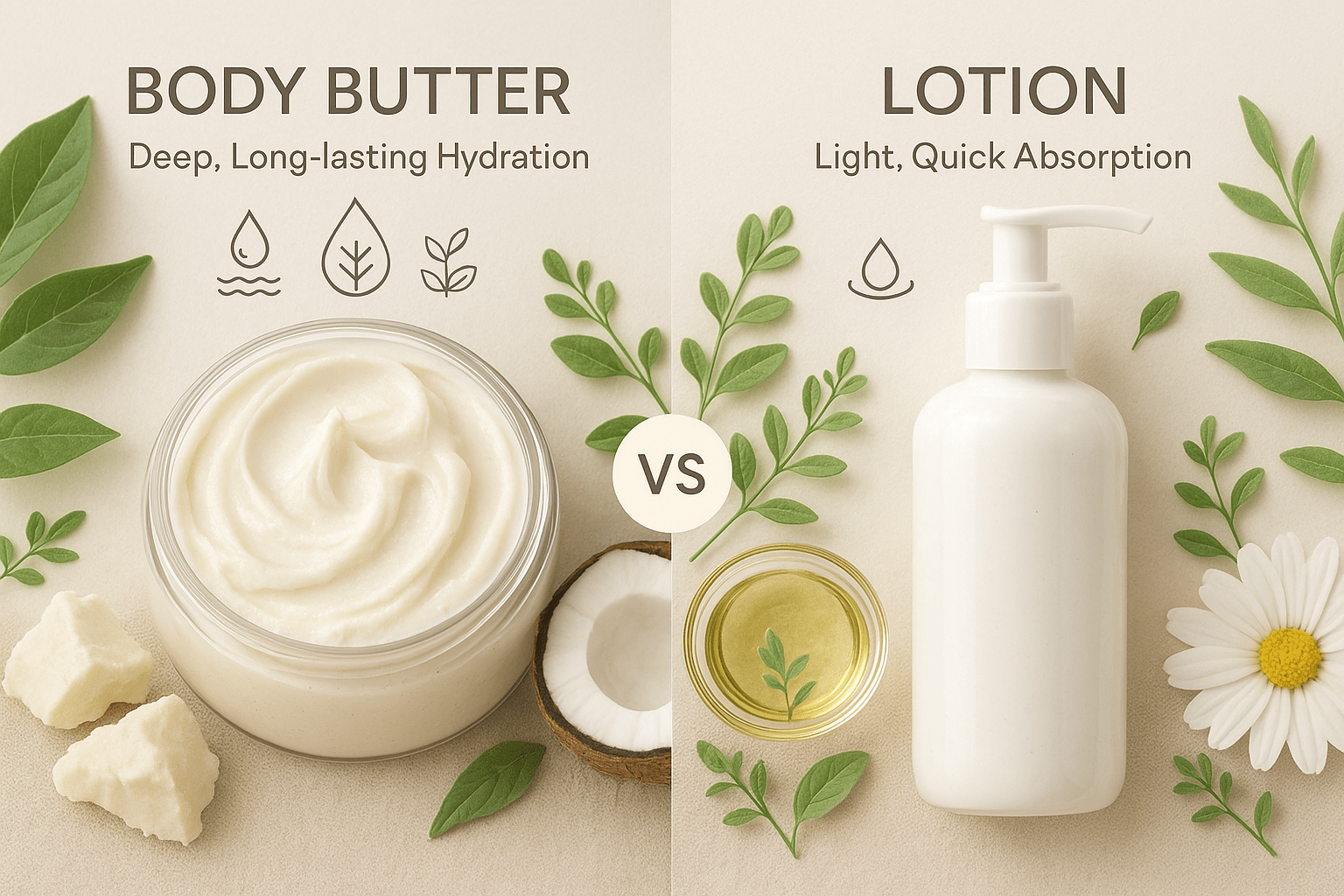 Organic Body Butter vs. Lotion: Which One Should You Use for Lasting Hydration? - Glimmer Goddess® Organic Skin Care