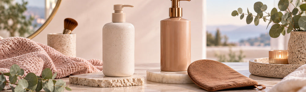 Water ripples and botanical textures representing skin hydration