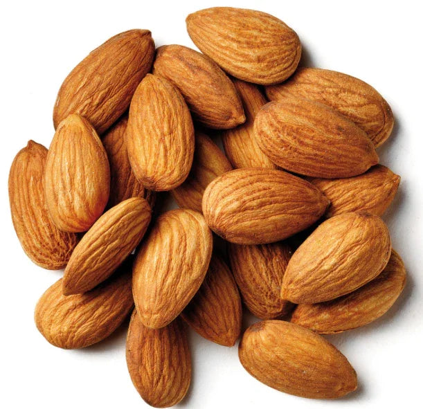 Close-up of raw whole almonds with natural brown shells, nutrient-rich and unprocessed