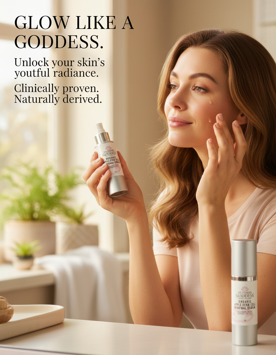 Organic Apple Stem Cell Anti-Aging Serum – 4 Plant Stem Cells (Apple, Lingonberry, Orchid, Orange) for Wrinkles & Firmness – 1 oz