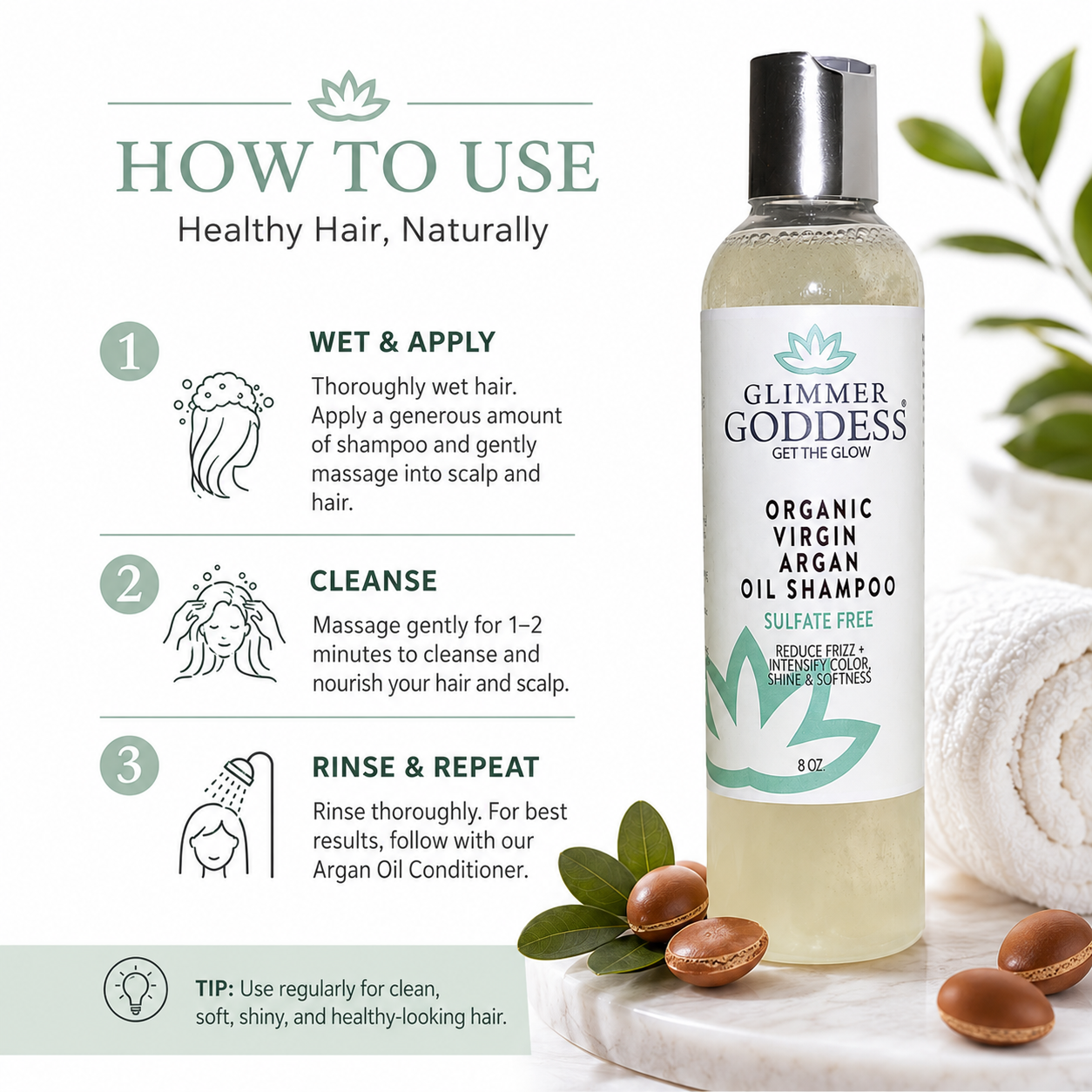 Organic Sulfate-Free Shampoo with Argan Oil for Healthy Hair