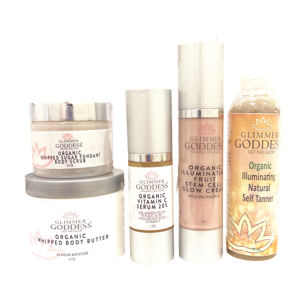 Organic Bridal Glow Essentials Bundle – Complete Wedding Day Skincare for Radiant Bride - Glimmer Goddess® Organic Skin Care