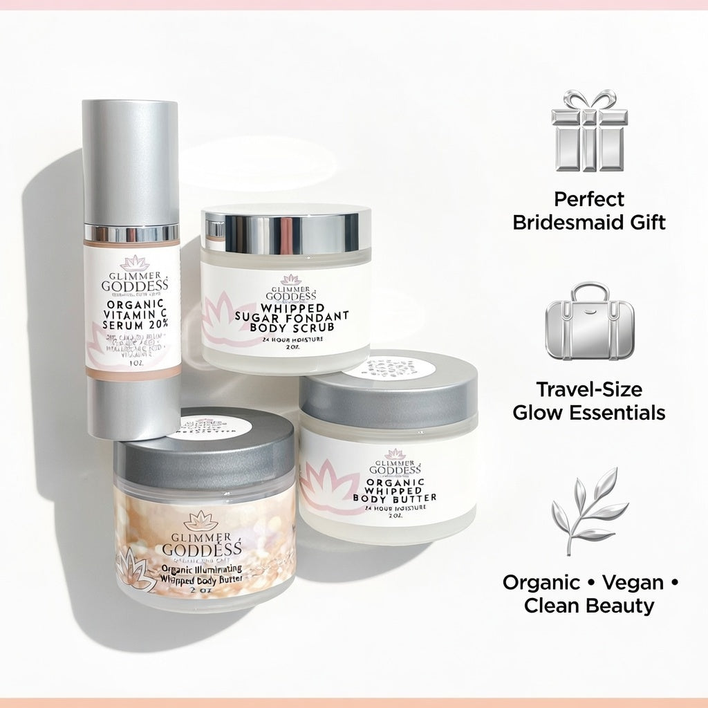 Bridesmaid Glow Gift Set – Radiant Beauty Essentials for Bridal Party & Wedding Day - Glimmer Goddess® Organic Skin Care