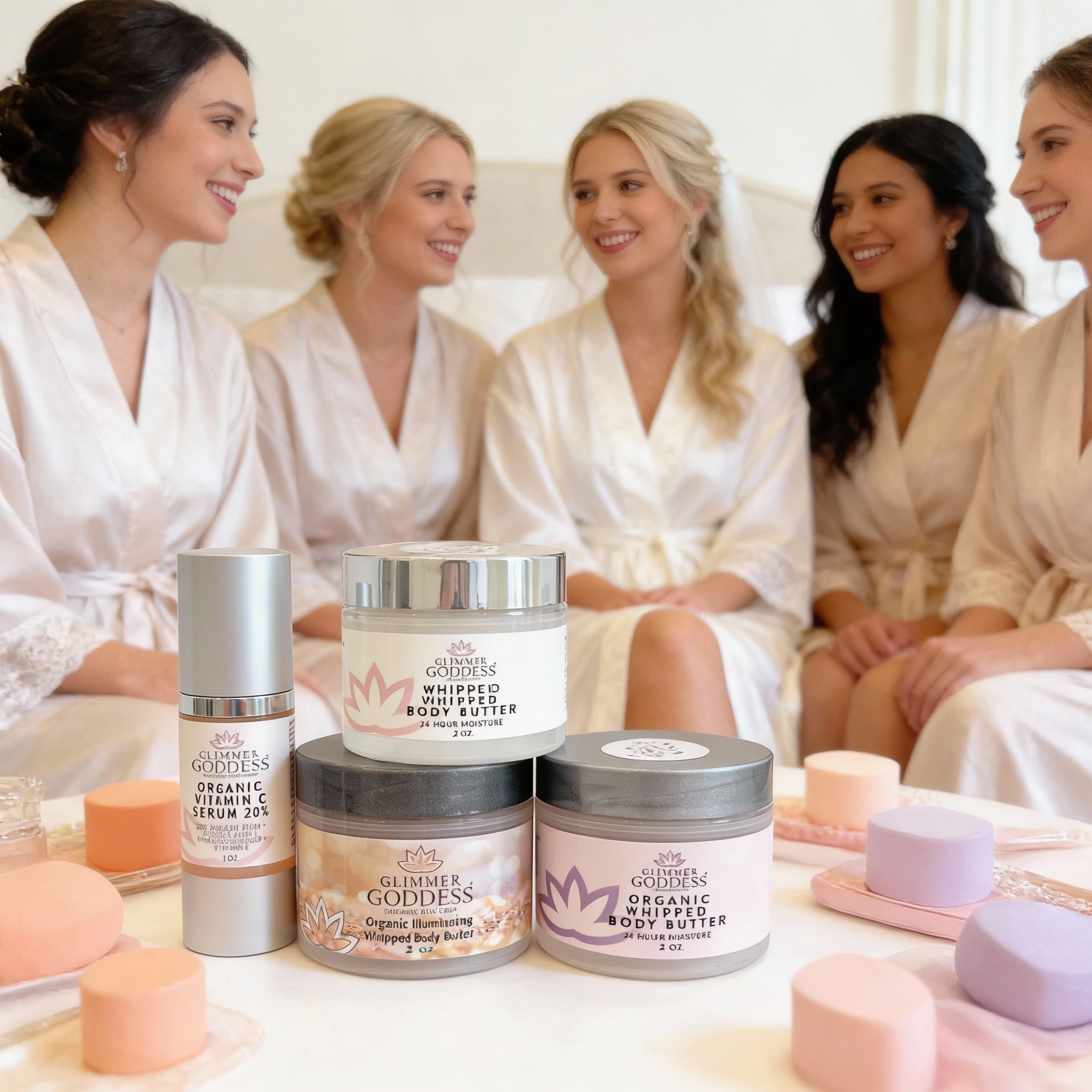Bridesmaid Glow Gift Set – Radiant Beauty Essentials for Bridal Party & Wedding Day - Glimmer Goddess® Organic Skin Care