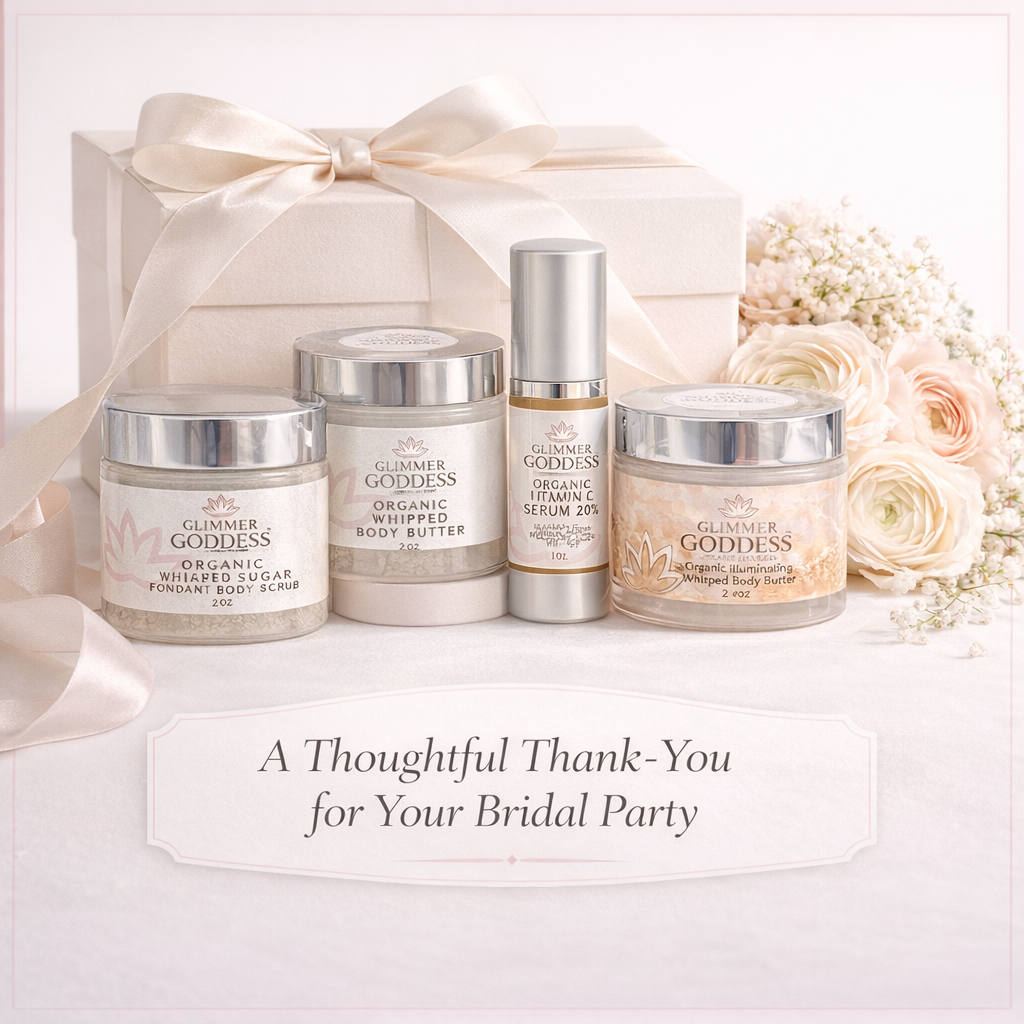 Bridesmaid Glow Gift Set – Radiant Beauty Essentials for Bridal Party & Wedding Day - Glimmer Goddess® Organic Skin Care