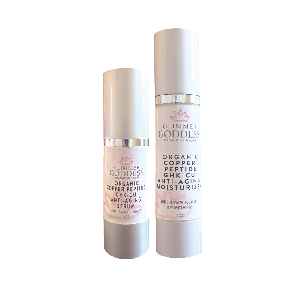 Organic Copper Peptide Duo - GHK-Cu Anti-Aging Serum and Moisturizer Set