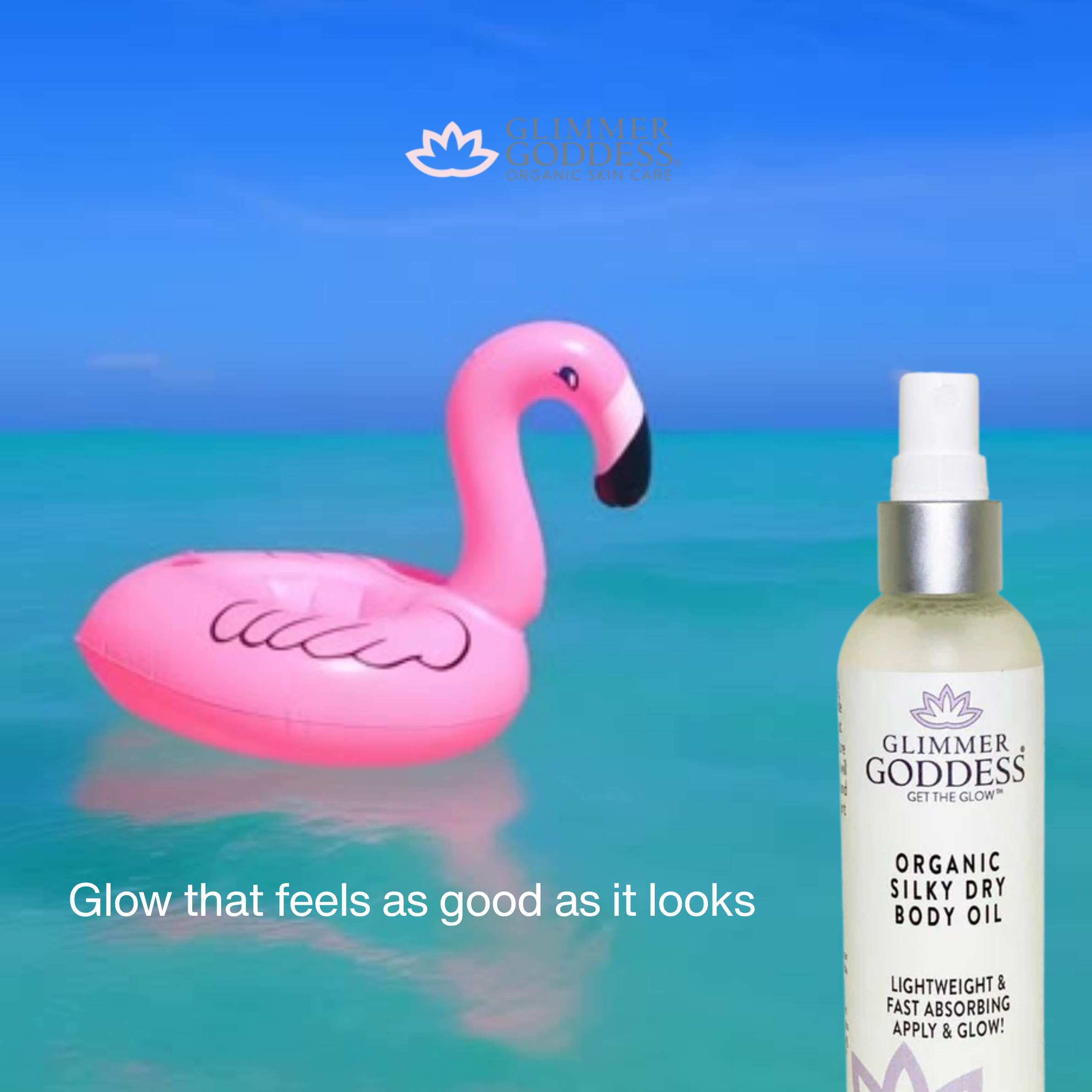 Aceite corporal seco sedoso orgánico - 4 oz.