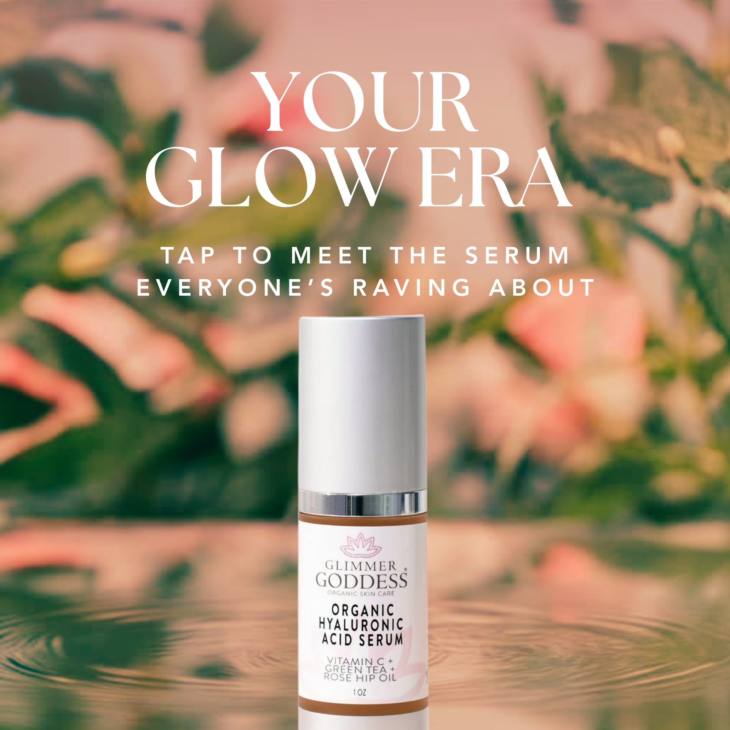 Hyaluronic Acid Serum benefits: plumps skin, hydrates, reduces wrinkles with vitamin C - Glimmer Goddess® Organic Skin Care