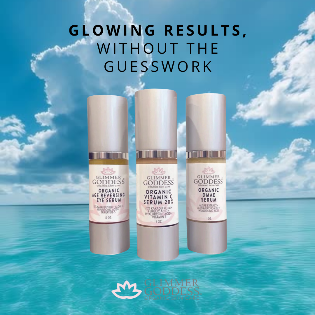 Complete anti-aging serum trio for comprehensive skincare routine - Glimmer Goddess® Organic Skin Care