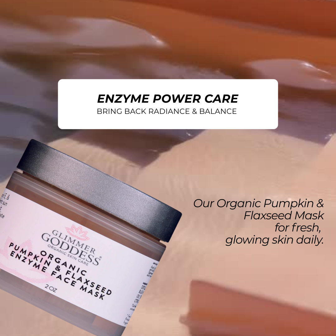Organic Pumpkin Flaxseed Enzyme Face Mask with natural enzymes for radiant skin - Glimmer Goddess® Organic Skin Care