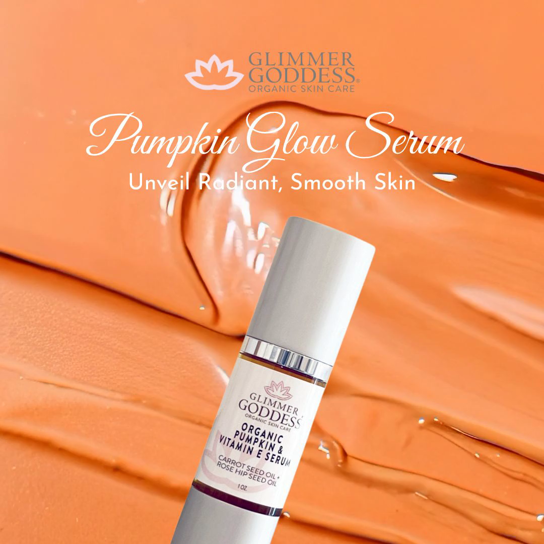 Pumpkin Enzyme Serum benefits: exfoliates, brightens, boosts collagen for radiant skin - Glimmer Goddess® Organic Skin Care
