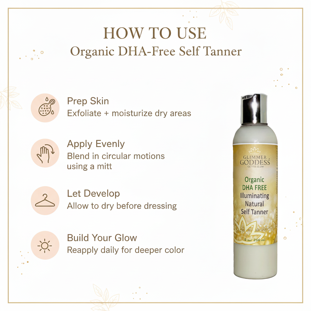 Organic DHA-Free Self Tanner – Natural Sun-Kissed Glow Without Orange Tint