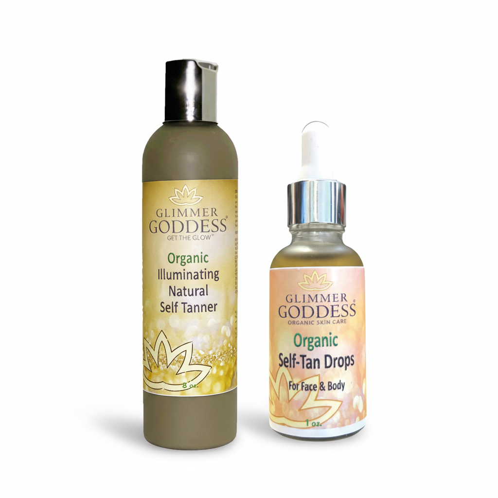 Organic Self Tanner with DHA & Self Tan Drops Bundle – Natural Sunless Tanning Kit