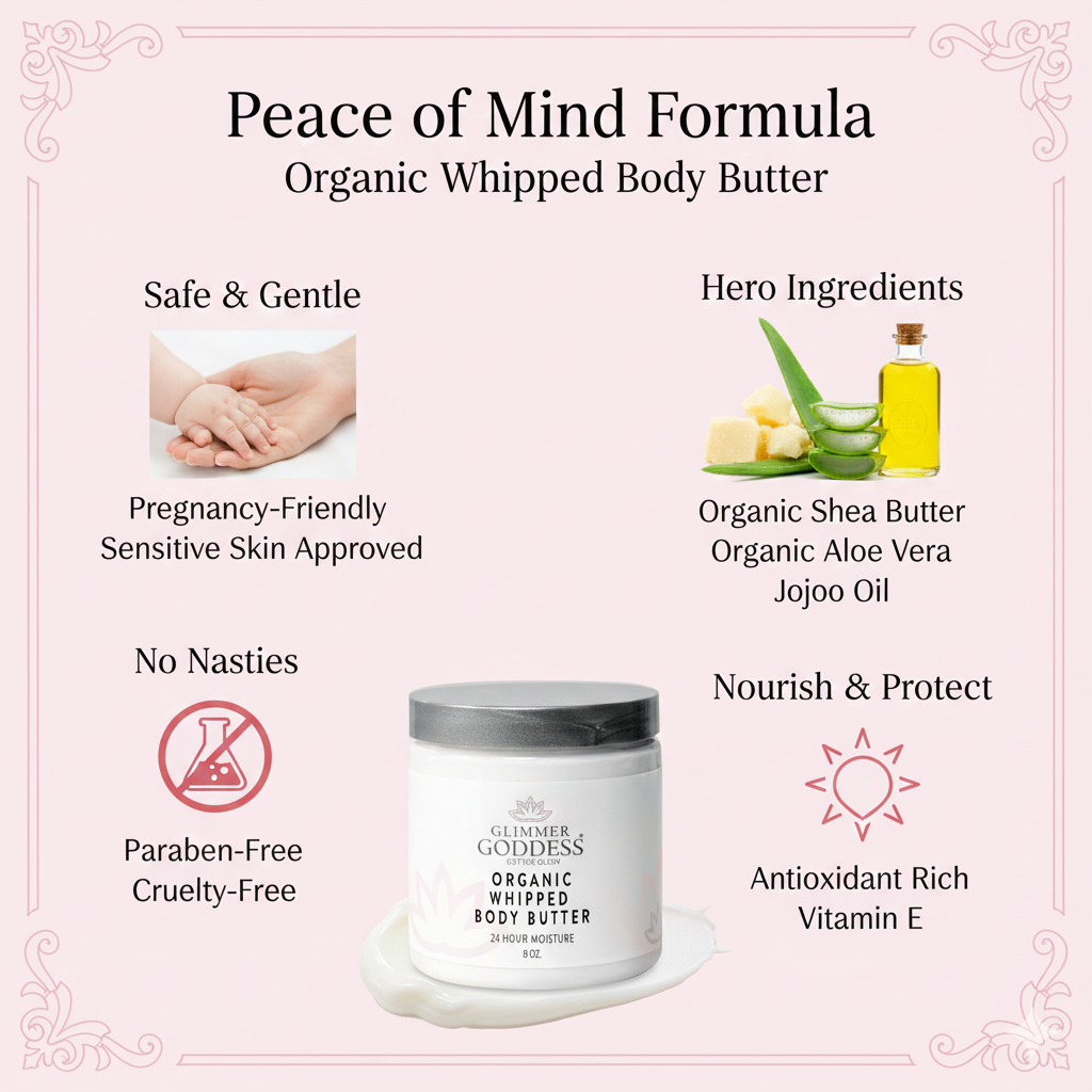 Organic Whipped Body Butter 8 oz – Ultra-Rich Moisturizer for Dry Skin & Eczema in 40+ Scents