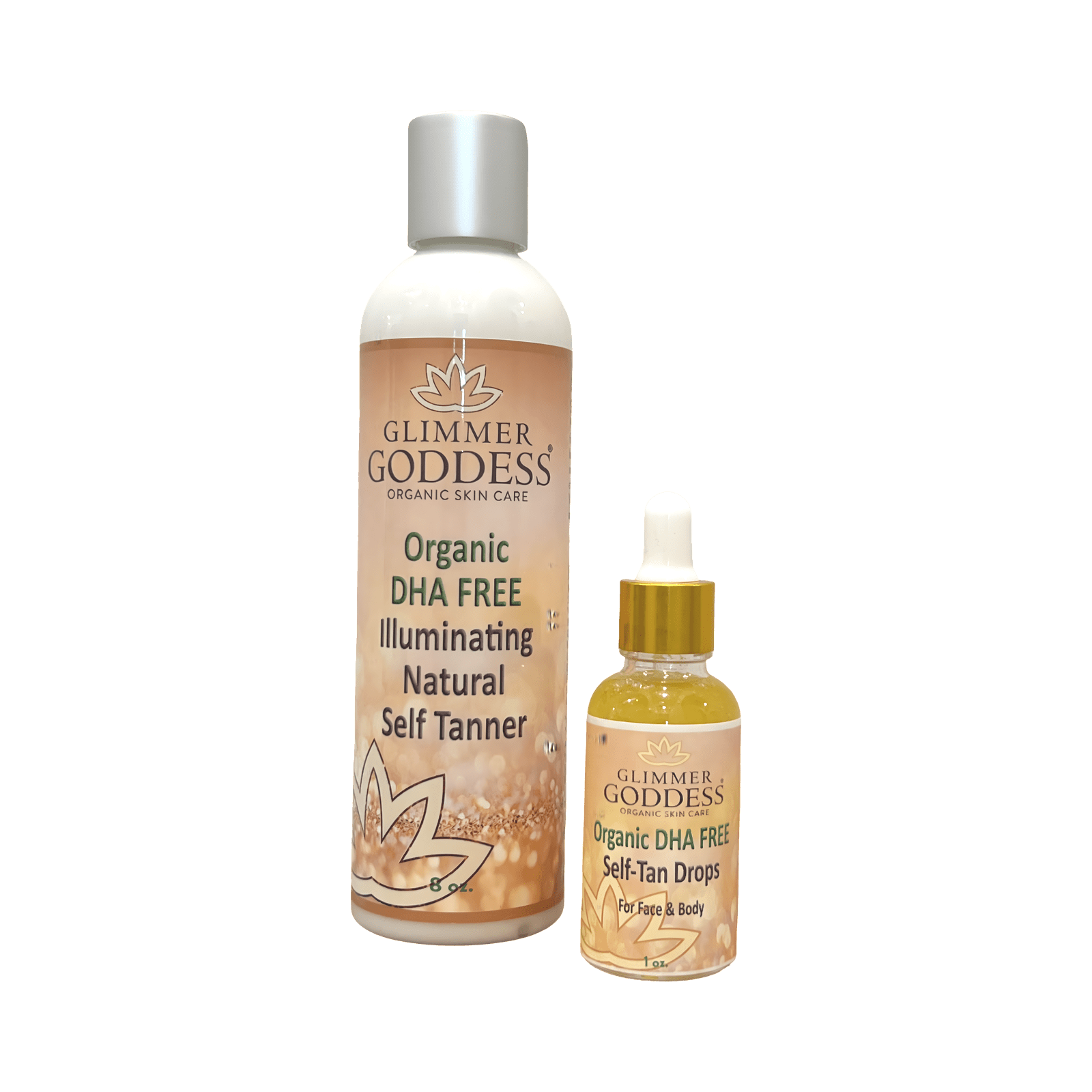 DHA - Free Self Tanner + DHA - Free Self Tanner Drops Bundle - 15% Off - Glimmer Goddess® Organic Skin Care