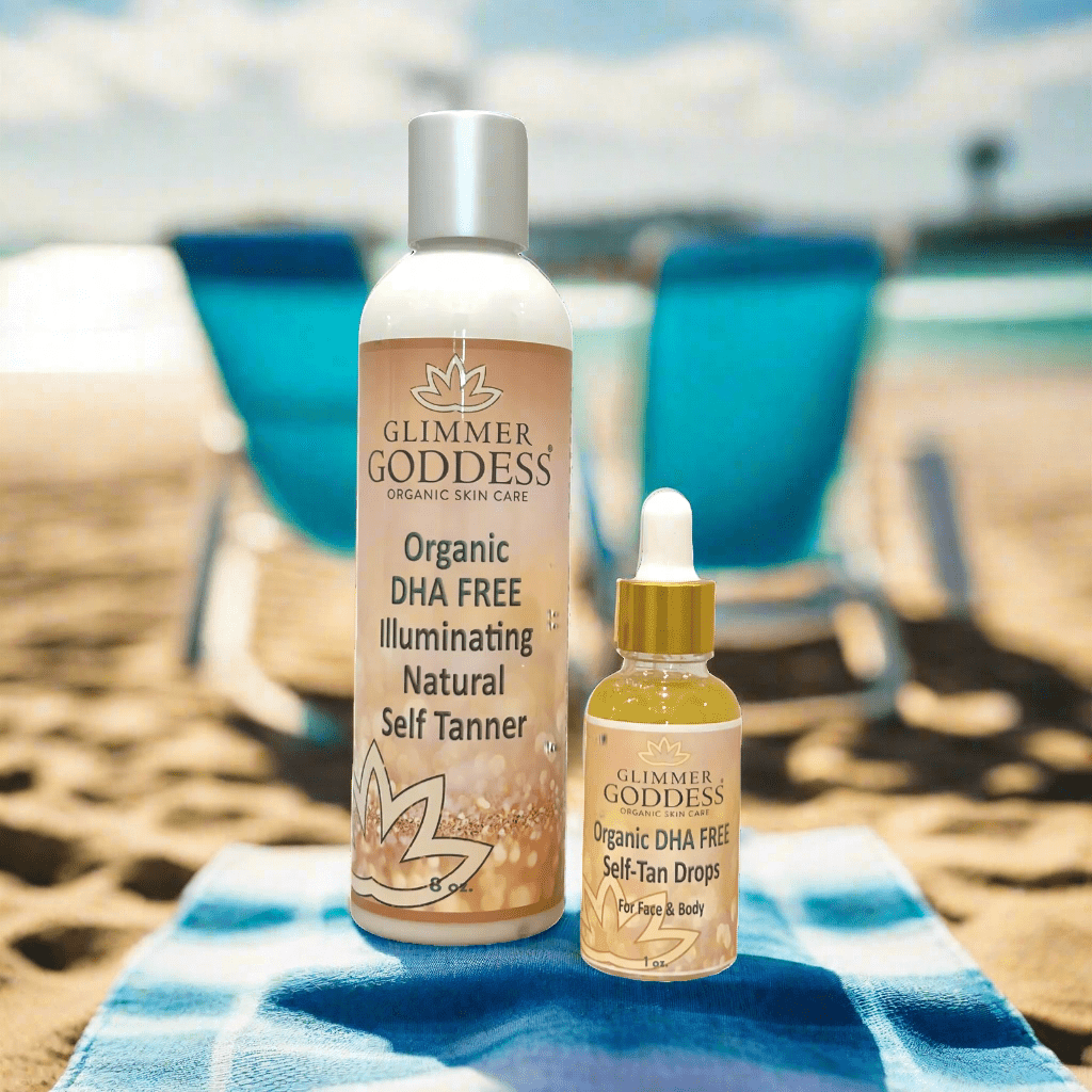 DHA - Free Self Tanner + DHA - Free Self Tanner Drops Bundle - 15% Off - Glimmer Goddess® Organic Skin Care