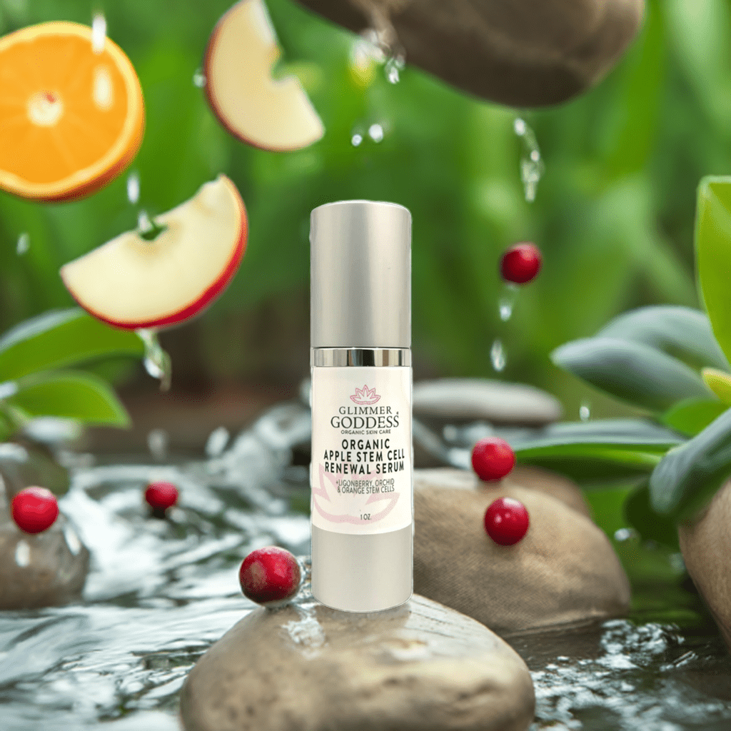 Organic Apple Stem Cell Serum for Anti - Aging | Lingonberry, Orchid & Orange Stem Cells for Hydration & Wrinkle Defense - Glimmer Goddess® Organic Skin Care