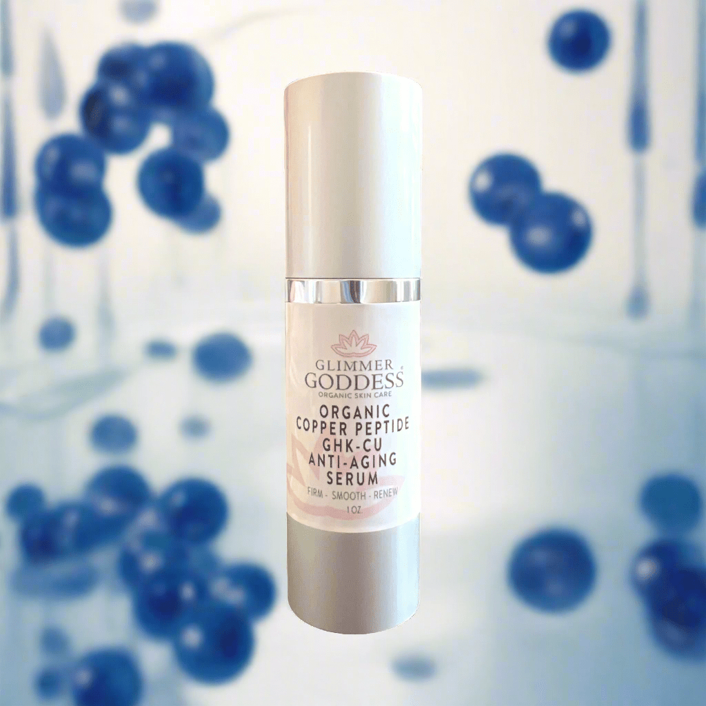 Organic Copper Peptide Anti - Aging Serum – GHK - Cu, Argireline®, Matrixyl 3000, Hyaluronic Acid – Wrinkle Repair - Glimmer Goddess® Organic Skin Care