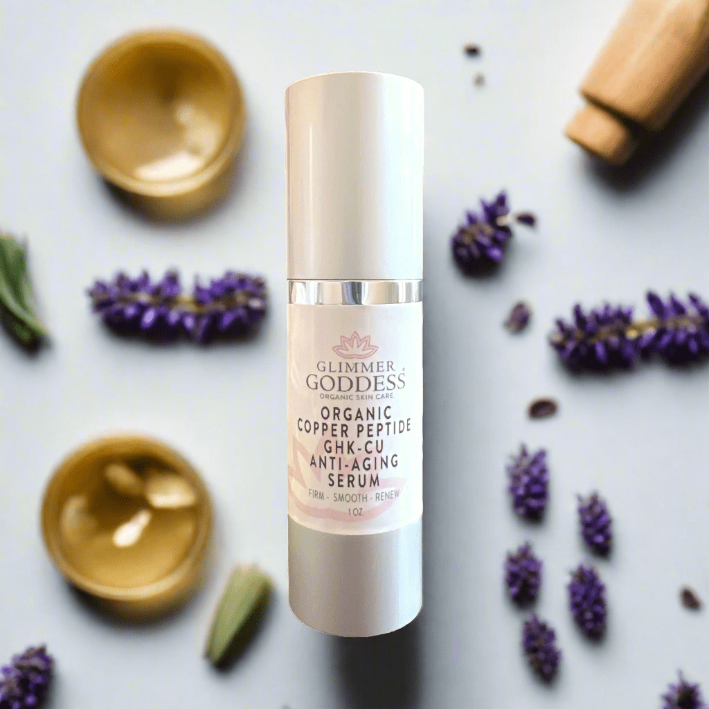Organic Copper Peptide Anti - Aging Serum – GHK - Cu, Argireline®, Matrixyl 3000, Hyaluronic Acid – Wrinkle Repair - Glimmer Goddess® Organic Skin Care