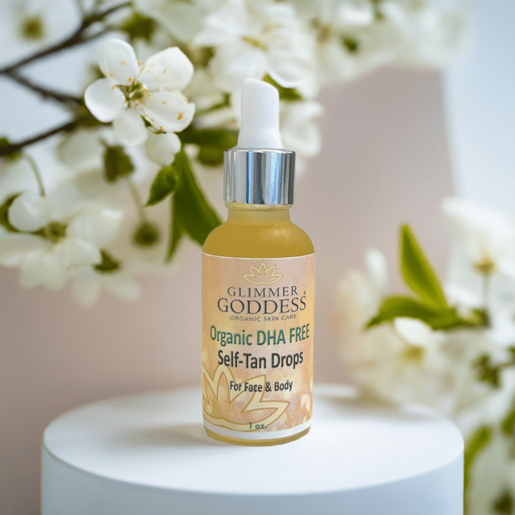 Organic DHA FREE Tanning Drops for Face & Body 1 oz. - Glimmer Goddess® Organic Skin Care