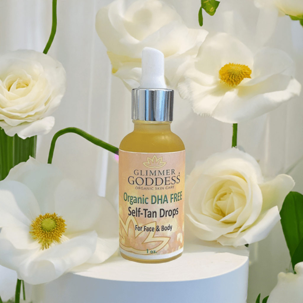 Organic DHA FREE Tanning Drops for Face & Body 1 oz. - Glimmer Goddess® Organic Skin Care
