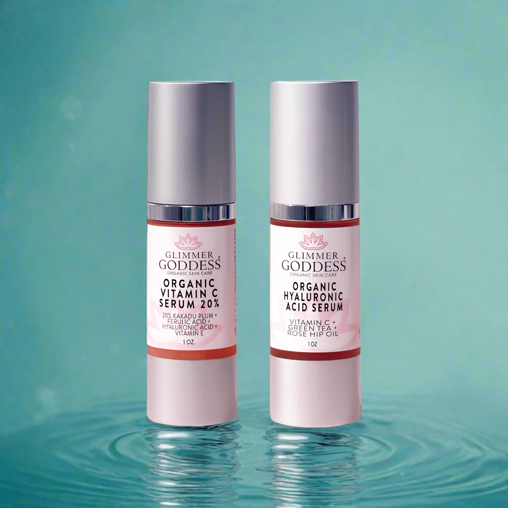 Radiance + Hydration Duo: Vitamin C 20% & Hyaluronic Acid Serum Bundle (20% Off) - Glimmer Goddess® Organic Skin Care