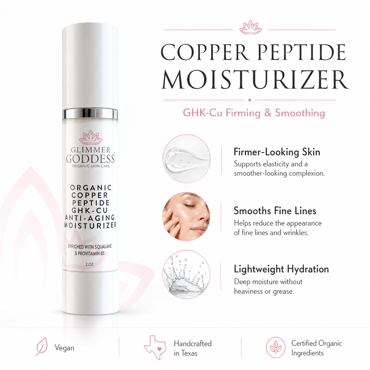 Copper Peptide Moisturizer available in lightly scented and fragrance-free formulas.