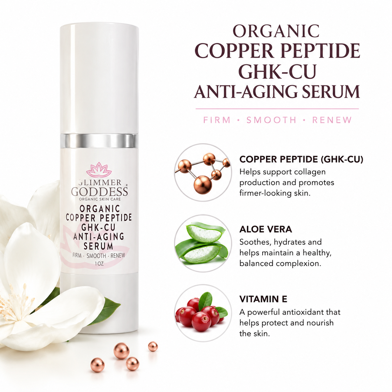 Organic Copper Peptide Serum – Firming & Smoothing