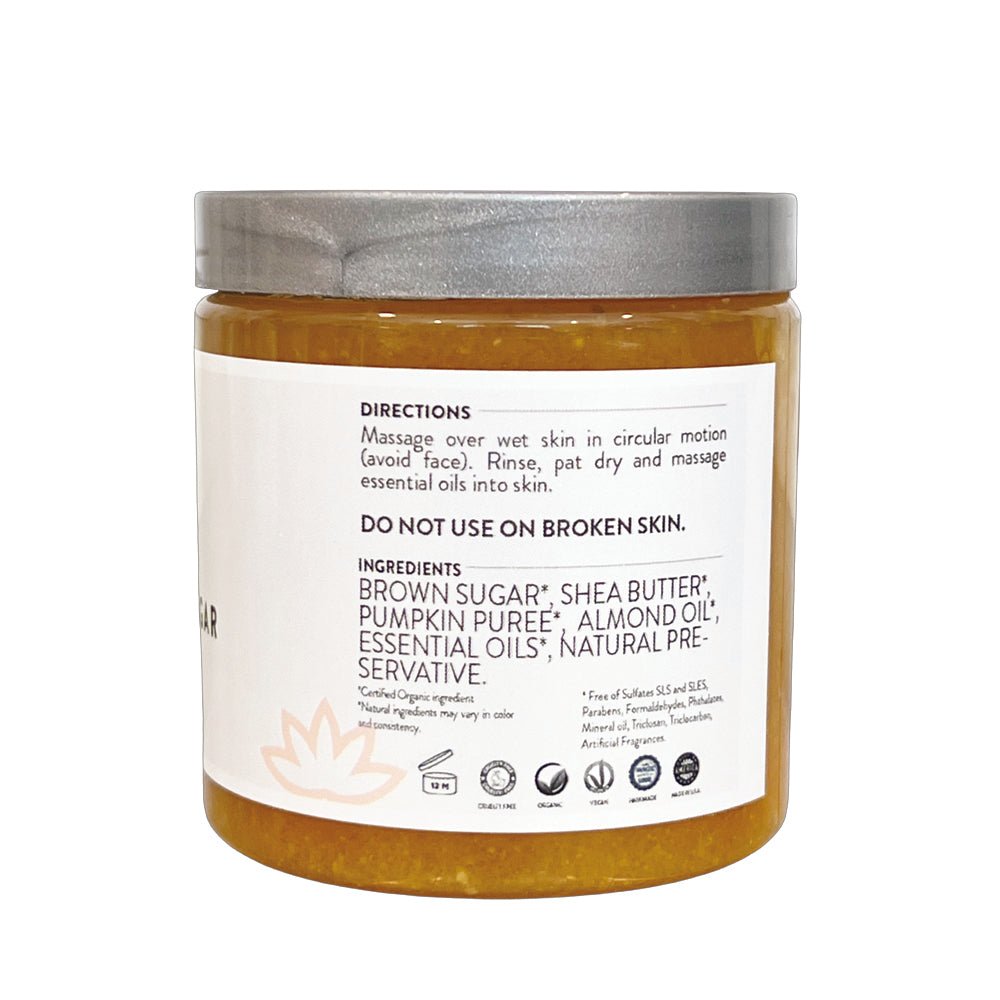 Organic Pumpkin Shea Sugar Body Scrub - Glimmer Goddess® Organic Skin Care