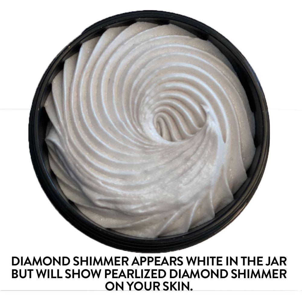 Organic Shimmering Whipped Body Butter 2 oz. Travel Size - Glimmer Goddess® Organic Skin Care