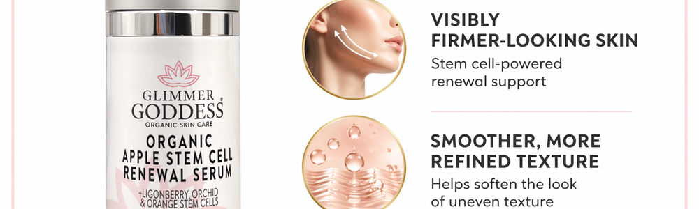 Glimmer Goddess Organic Apple Stem Cell Anti-Aging Serum featured in a buyer checklist for evaluating serum ingredients, claims and routine fit.