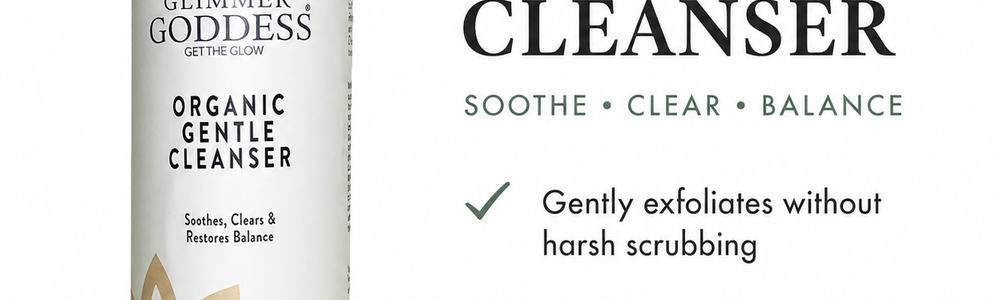 Glimmer Goddess Organic Sensitive Skin Cleanser featured in a guide to choosing products for sensitive skin.