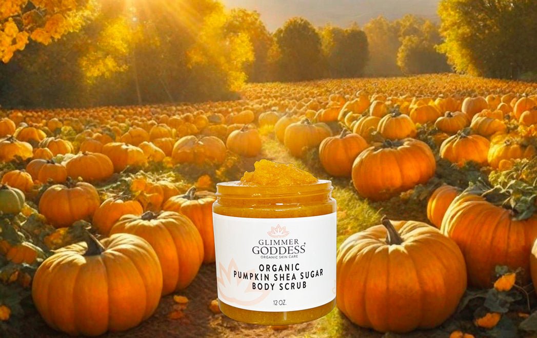 Organic Pumpkin Shea Sugar Body Scrub - Reveal Your Glow Naturally - Glimmer Goddess® Organic Skin Care