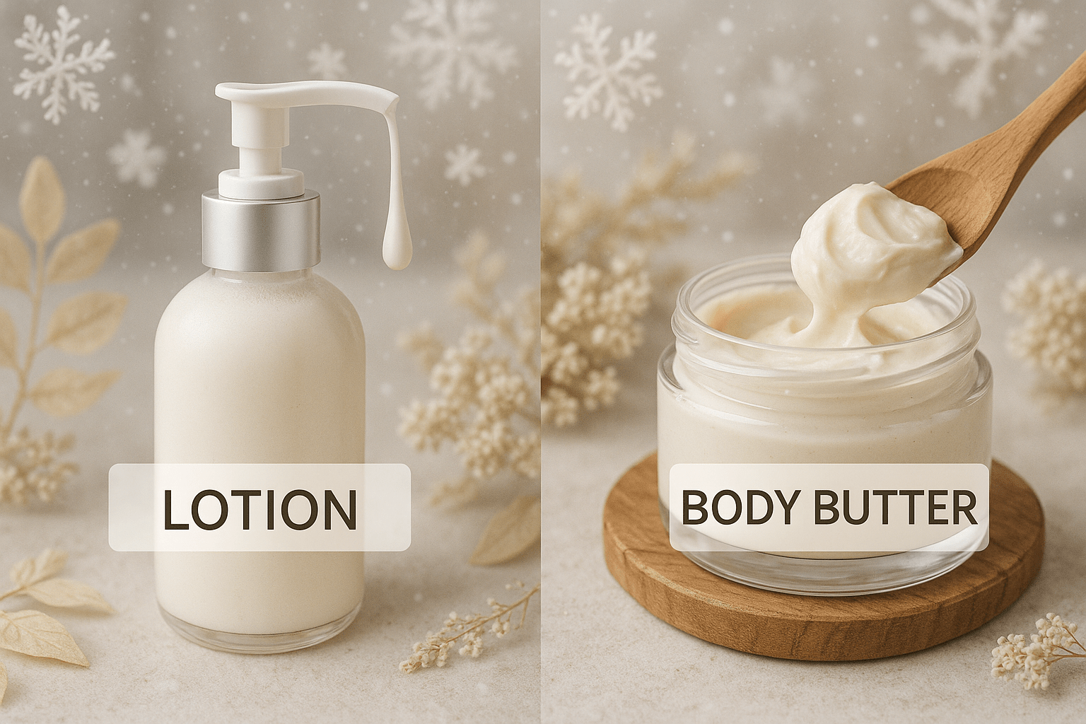 Winter Skincare: Lotion vs Body Butter for Lasting Hydration - Glimmer Goddess® Organic Skin Care