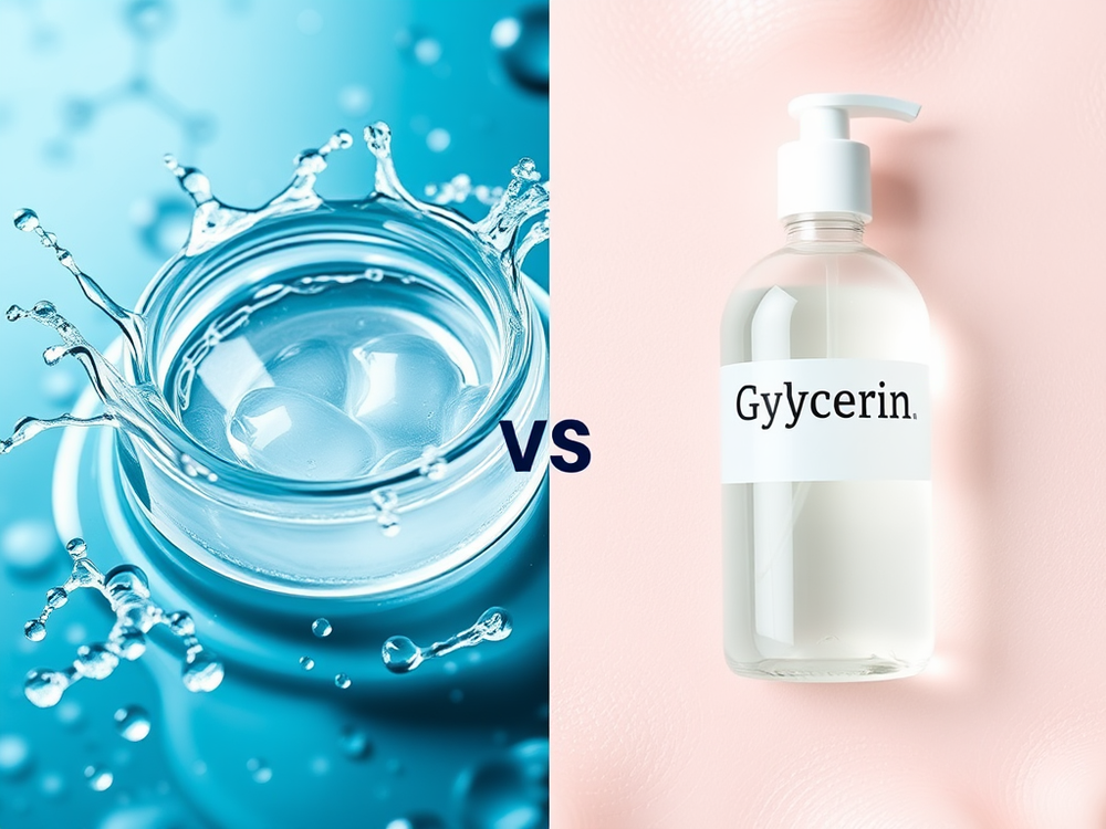 Hydrating water splash vs glycerin skincare bottle for radiant skin care