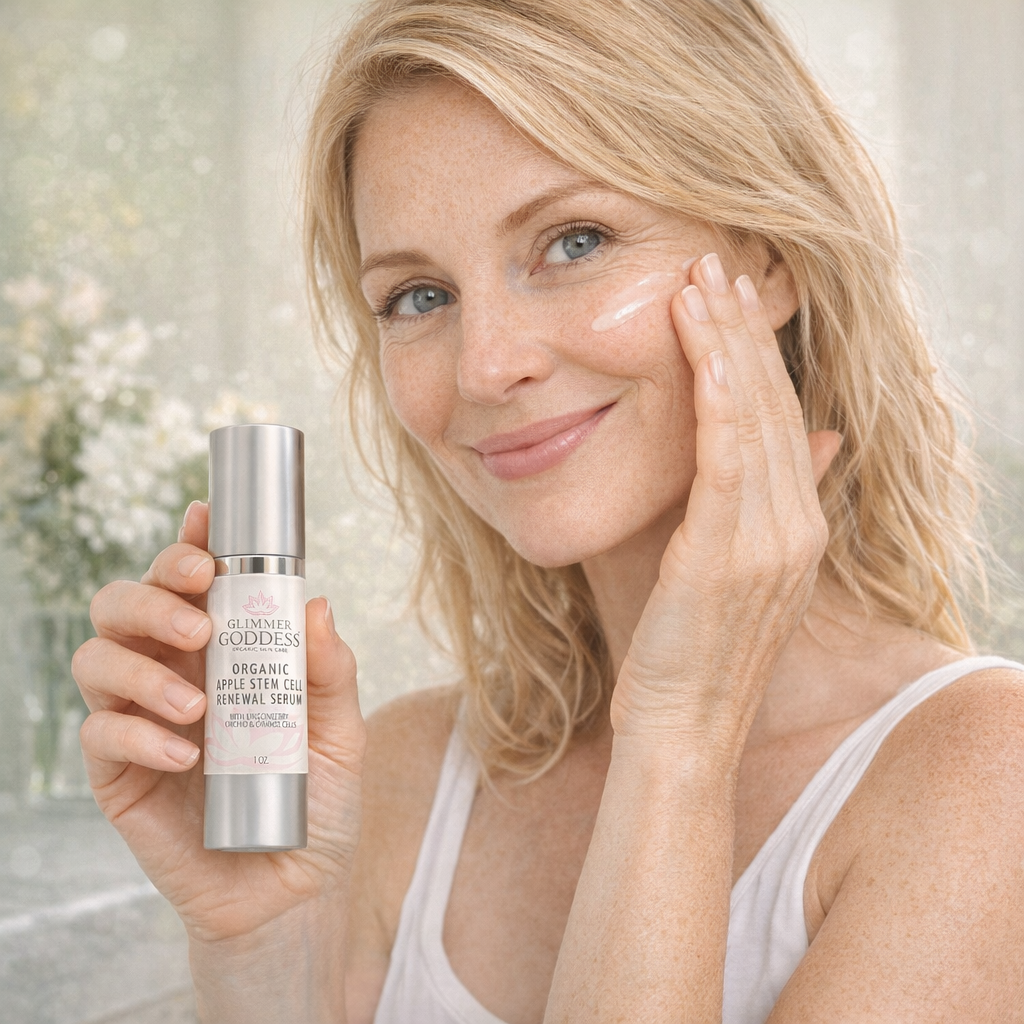 Organic Apple Stem Cell Anti-Aging Serum – 4 Plant Stem Cells (Apple, Lingonberry, Orchid, Orange) for Wrinkles & Firmness – 1 oz