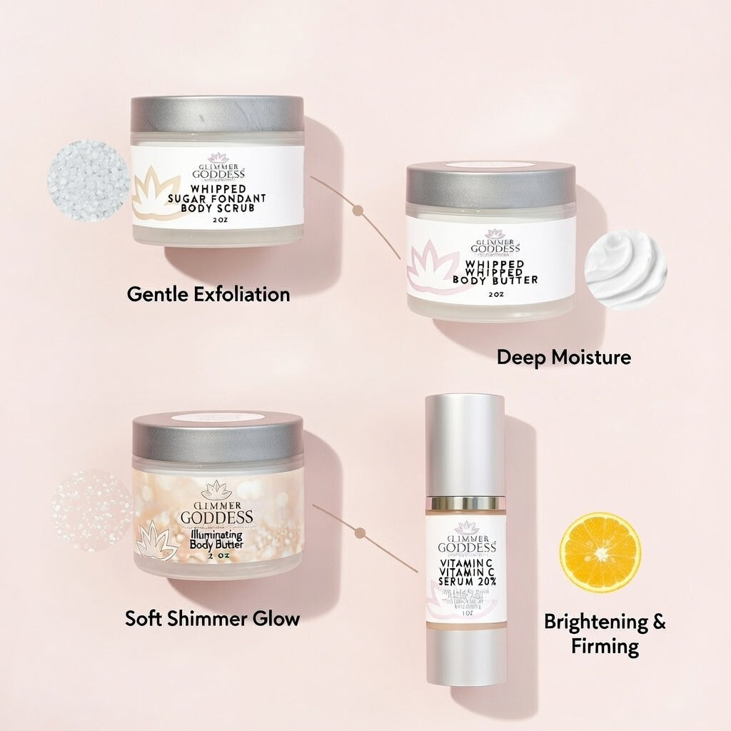 Bridesmaid Glow Gift Set – Radiant Beauty Essentials for Bridal Party & Wedding Day - Glimmer Goddess® Organic Skin Care