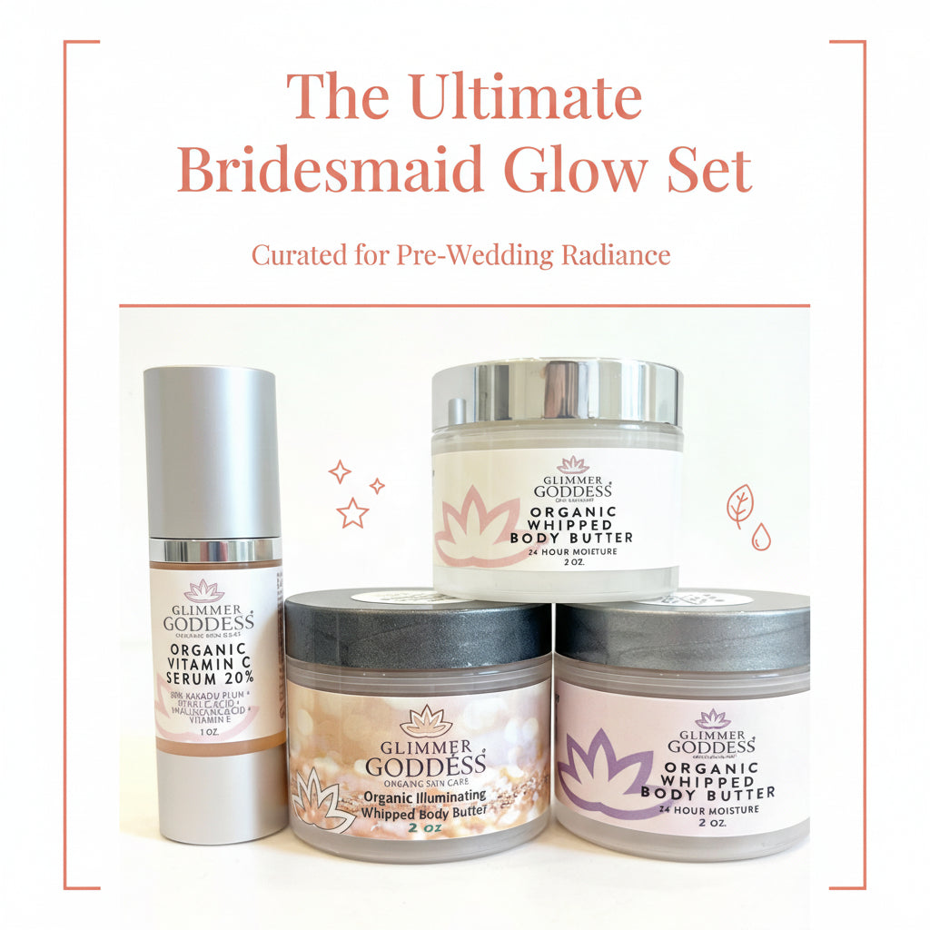 Bridesmaid Glow Gift Set – Radiant Beauty Essentials for Bridal Party & Wedding Day - Glimmer Goddess® Organic Skin Care