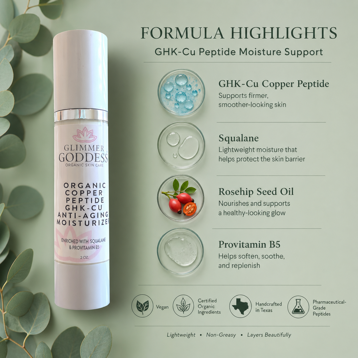 Organic Copper Peptide Moisturizer – Firming & Smoothing