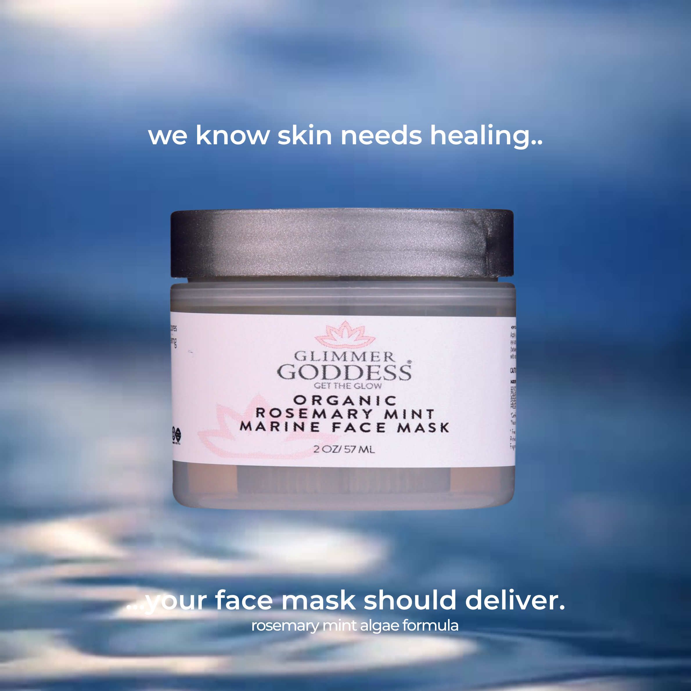 Mascarilla facial orgánica de algas, romero y menta