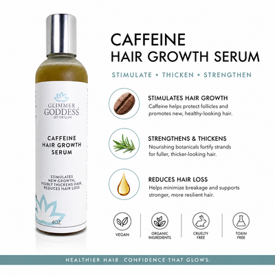 Suero orgánico para el crecimiento del cabello con cafeína y proteínas
