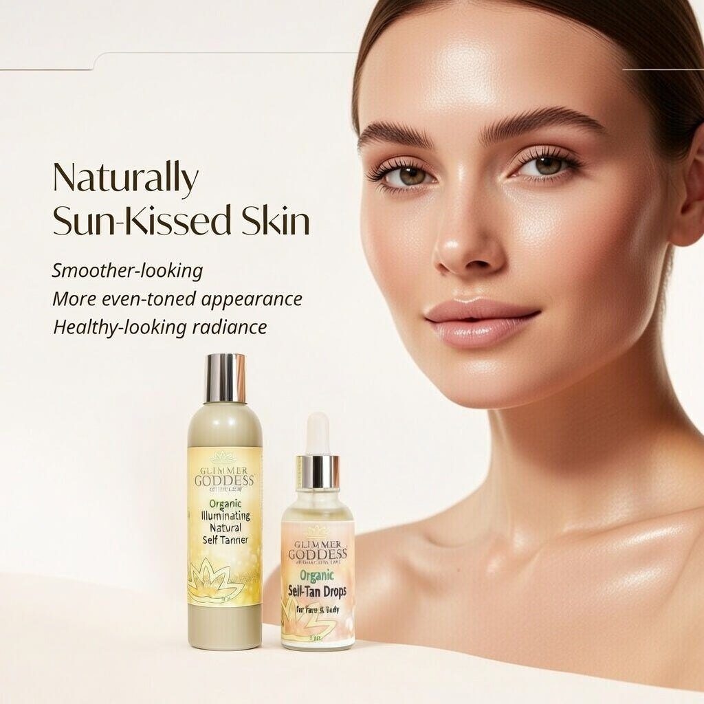 Organic Self Tanner with DHA & Self Tan Drops Bundle – Natural Sunless Tanning Kit